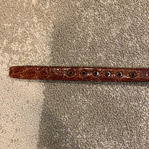 Briggs Ltd. Genuine Crocodile Brown Leather Belt - Picture 6 of 16